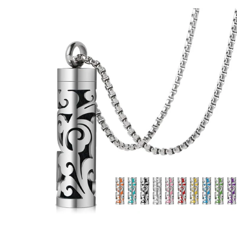 

New Style fashion jewelry Aromatherapy Locket Necklace Color Pads, Essential Oil Diffuser Pendant for men women