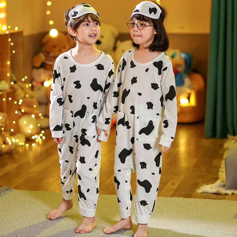 

2021 latest children's spring and autumn cotton thermal pajamas anti-cold and belly-protecting one-piece pajamas, Picture show