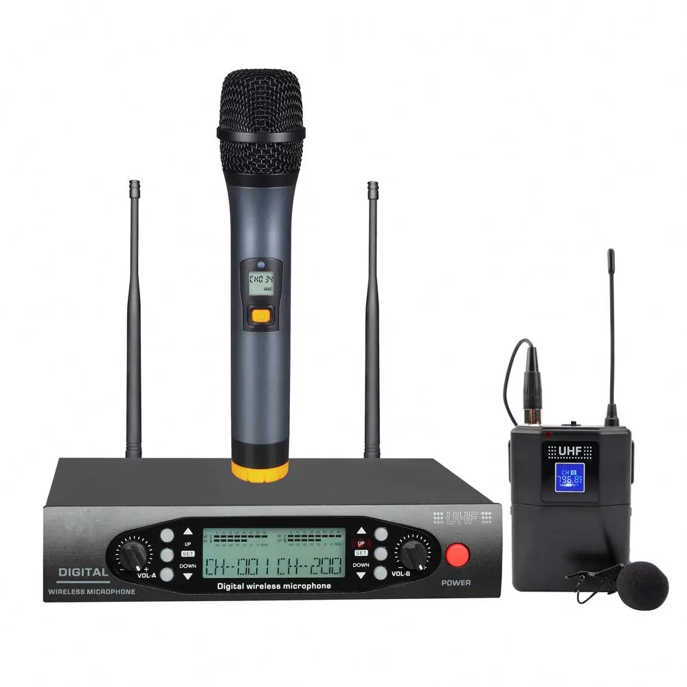 

Wireless microphone UHF U-80 Hot Sale Professional UHF Wireless Microphone System For Stage And Karaoke Handheld Microphone, Grey