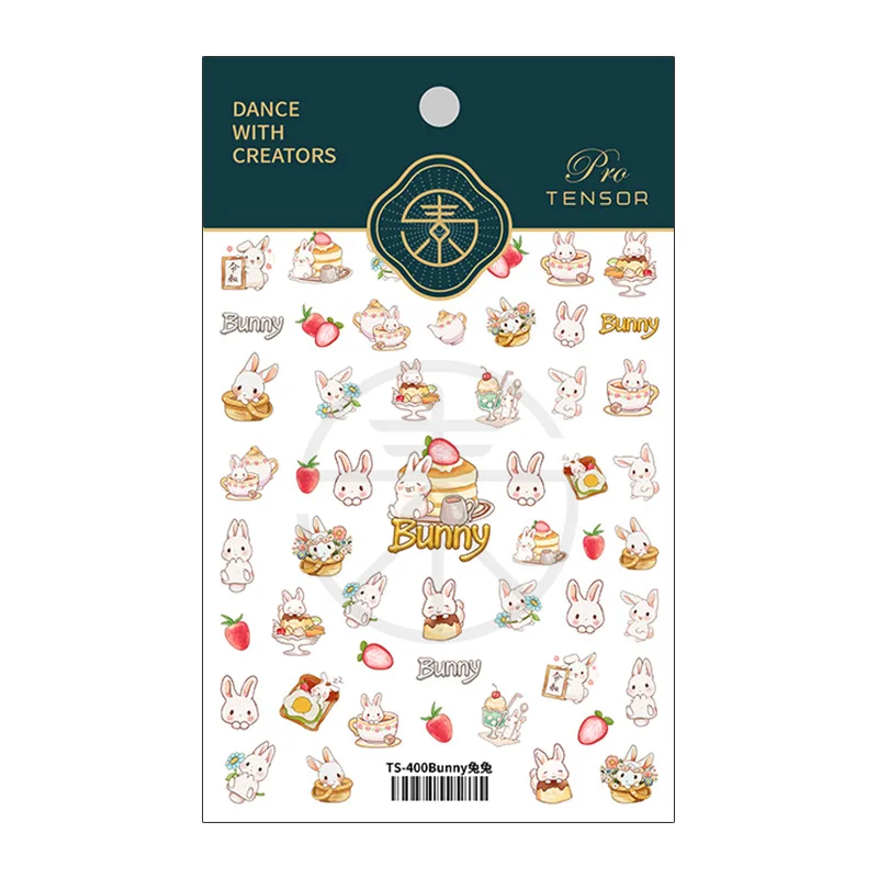 

TS-400 Japanese 5D Embossed Cartoon Nail Art Stickers Bunny Sticker For Nail, Japanese nails sticker