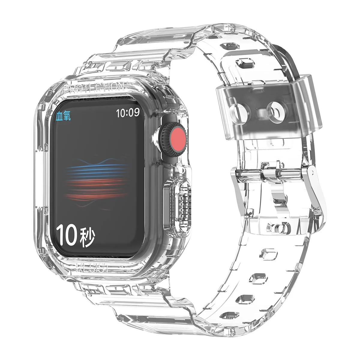 

Solid Color Integrated Apple Watch Band TPU Transparent Strap For Apple Watch Series Se 6 5 4 3 2