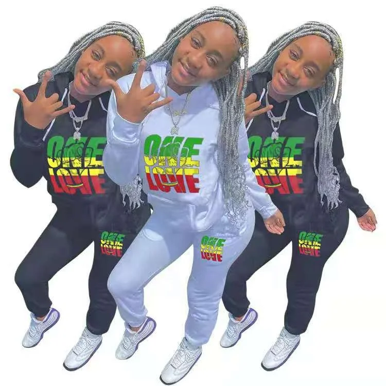 

MT180-8066 Women's autumn and winter hot sale printed hooded casual sweatshirt two-piece women's wholesale