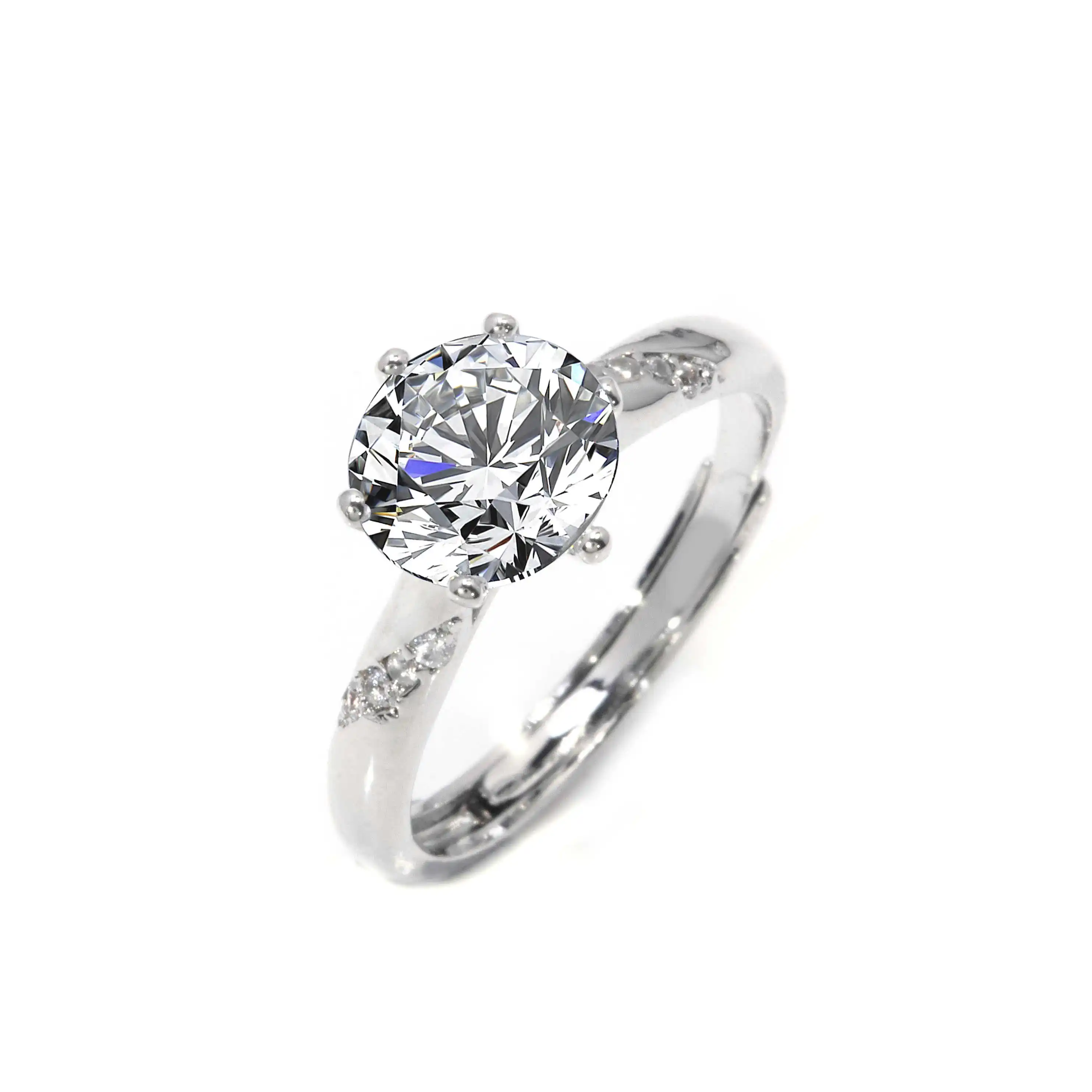 

Fashion Classic Moissanite Diamond Ring Sterling Silver S925 One Carat Round Cut Moissanite Ring