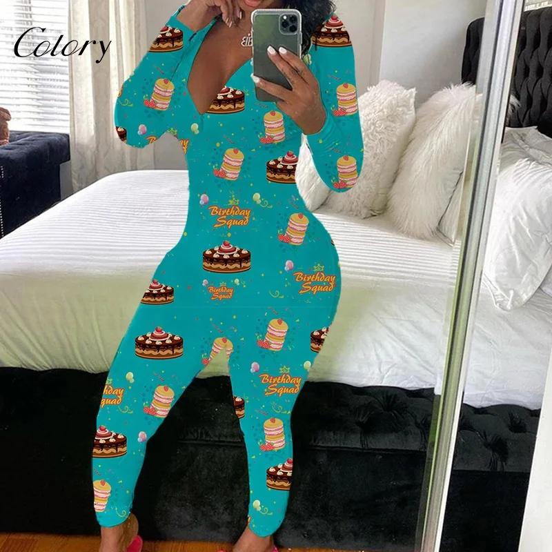

Colory Soft Stretchy Onesie Ready To Ship Pajamas Women Sleepwear Adult Onsies Butt Flap, Customized color