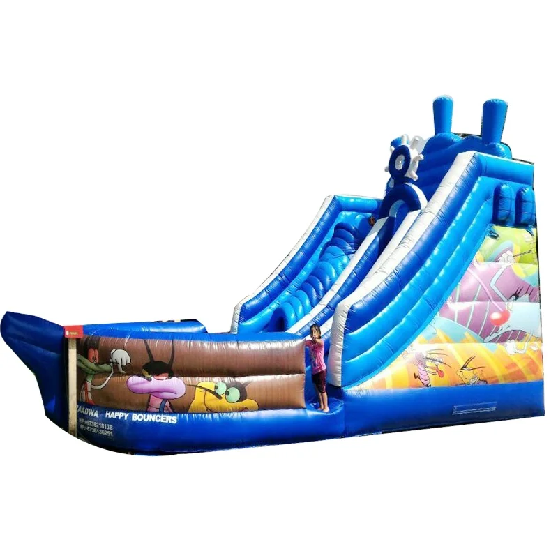 

New design inflatable pirate ship water slide with pool inflatable pool slide, Customized