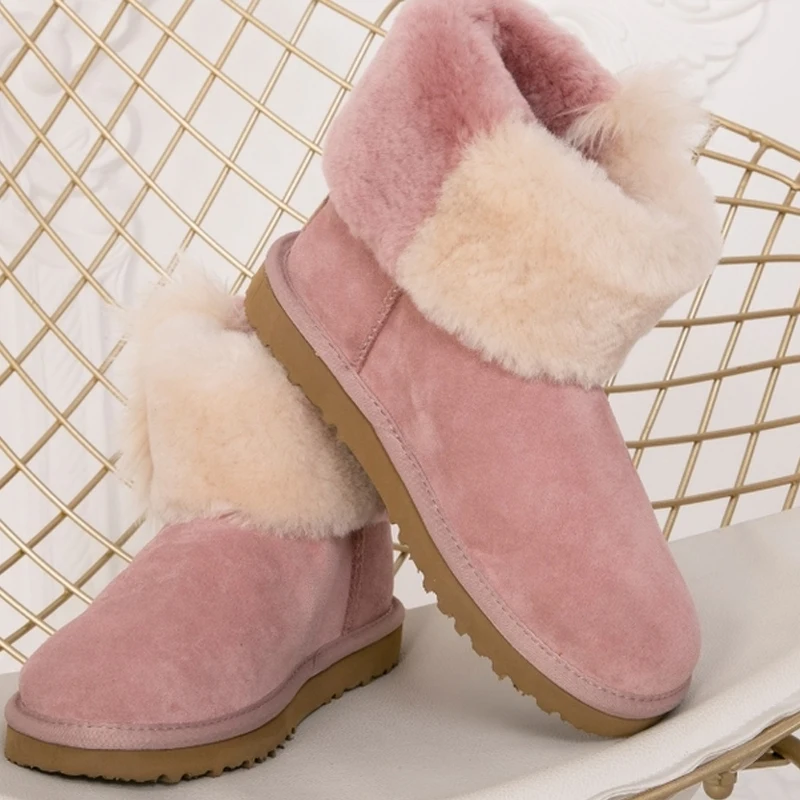 

Wholesale Women Ladies Kids Soft Fashionable Winter Warm Fuzzy Boots Real Wool Fluffy Genuine Sheepskin Fur Outdoor Snow Boots