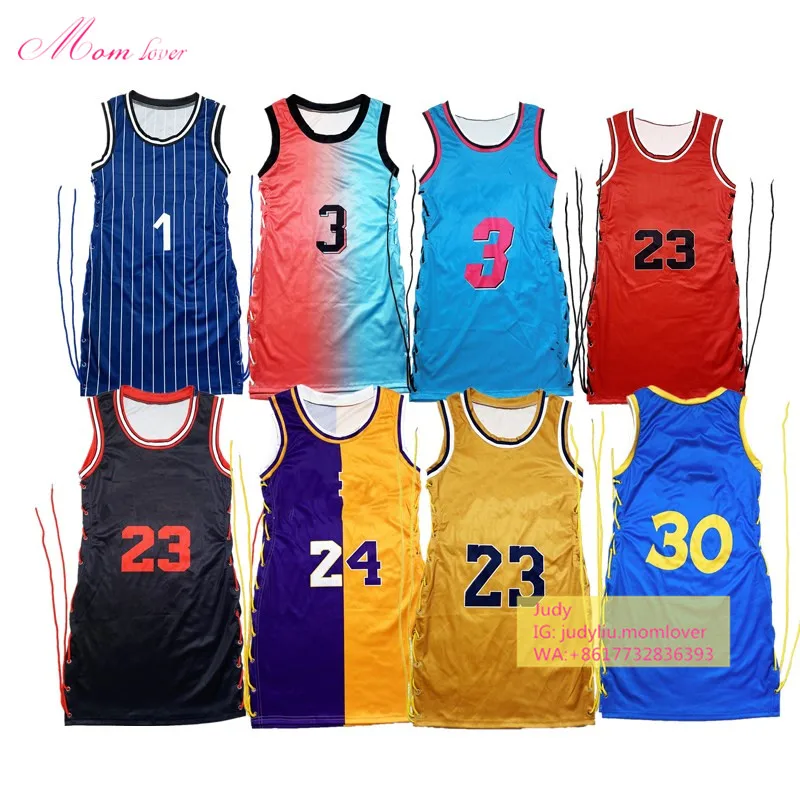 

2021 new fashion Sports wear summer club dresses sexy white raptors design basketball jersey dress for women