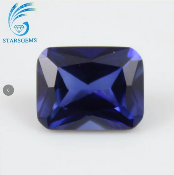 

3A rectangle princess cut blue spinel gemstone ,synthetic gemstone