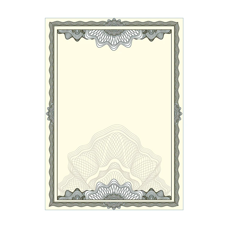 Security line fluorescent watermark paper certificate