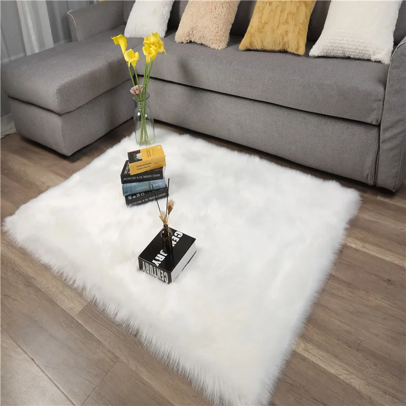 Long Plush Area Carpet Faux Fur Sheepskin Shaggy Rug Soft Faux Fur