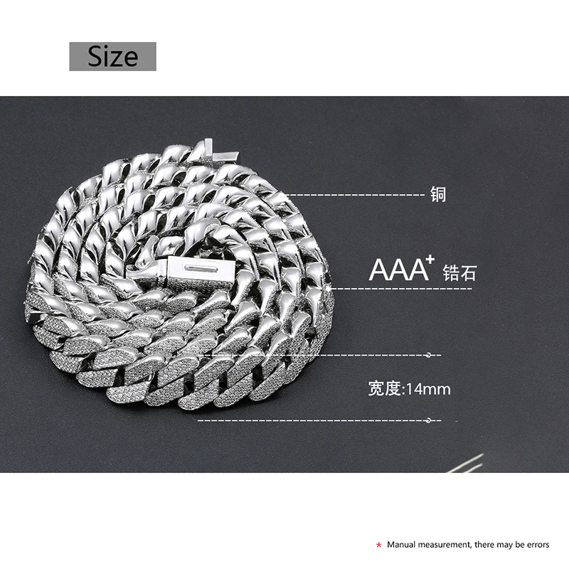 

14mm silver Cuban Chain custom 925 sterling Cuban Chain link for men classic style