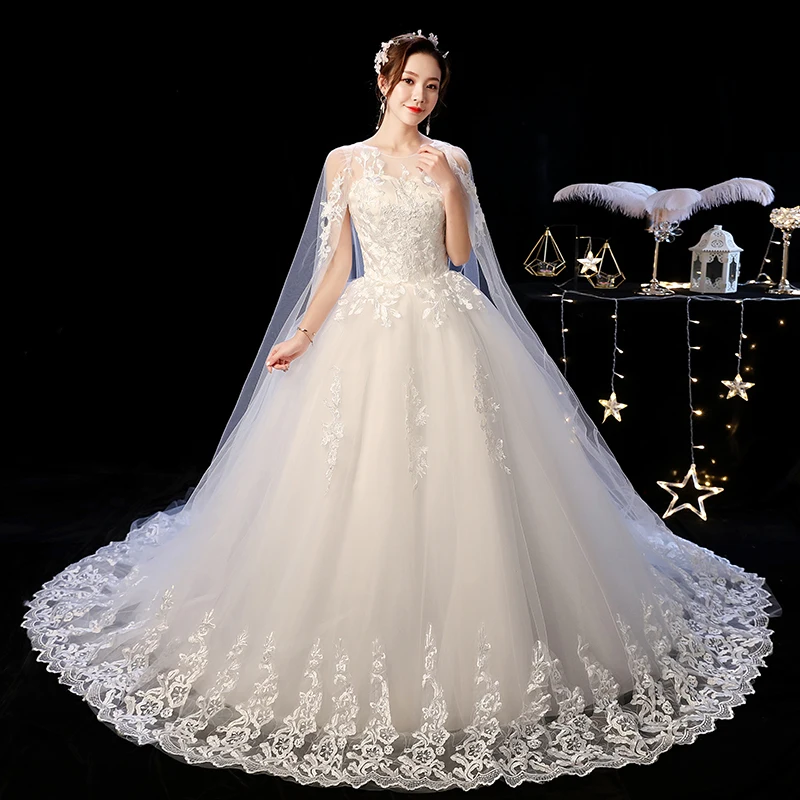 

LSYNM098 Real picture Sweet Tulle Wedding Dress with 3D Flowers Long Tail