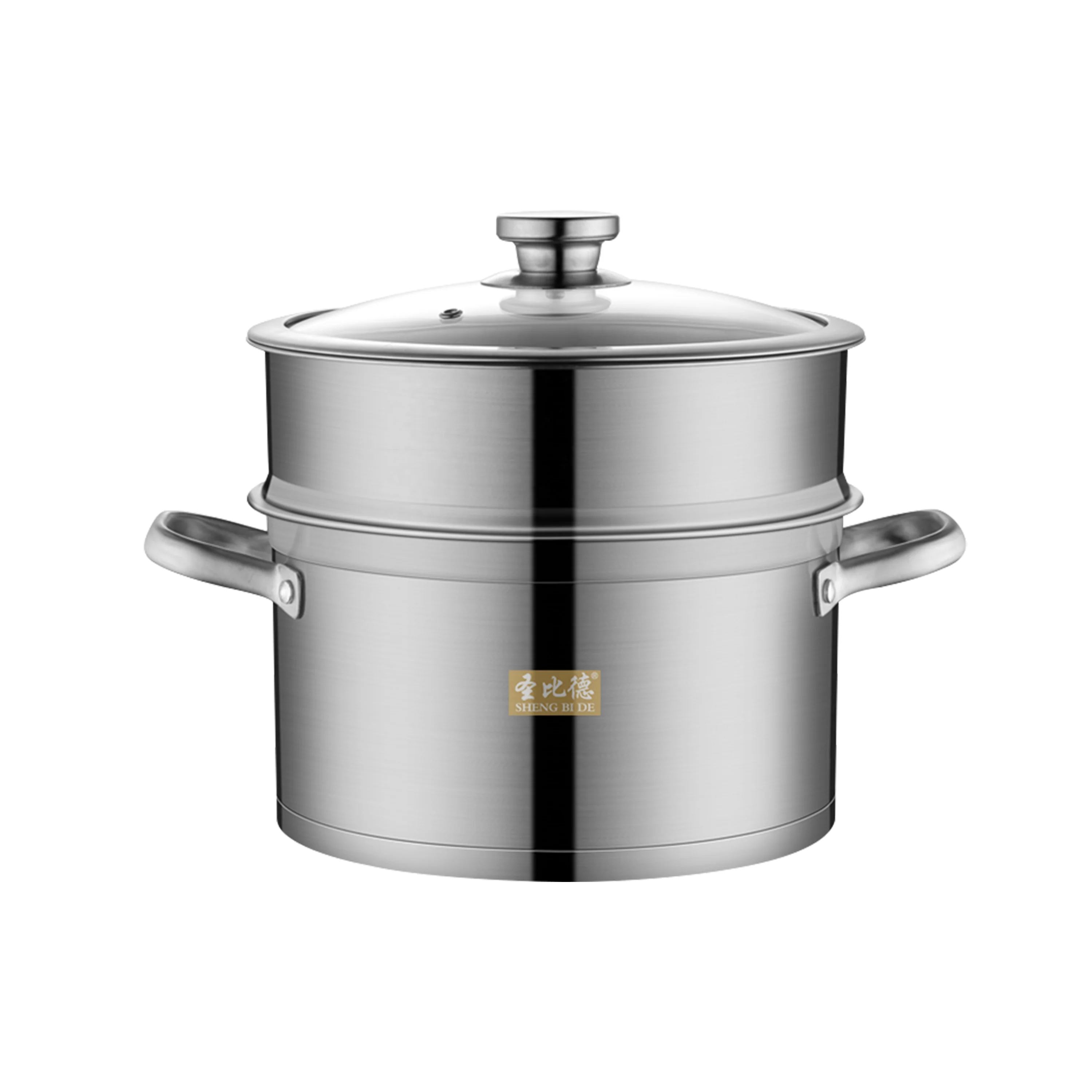 

Stainless Steel 304 Food Grade steamer Two layers cooking stock pot with lid 26cm