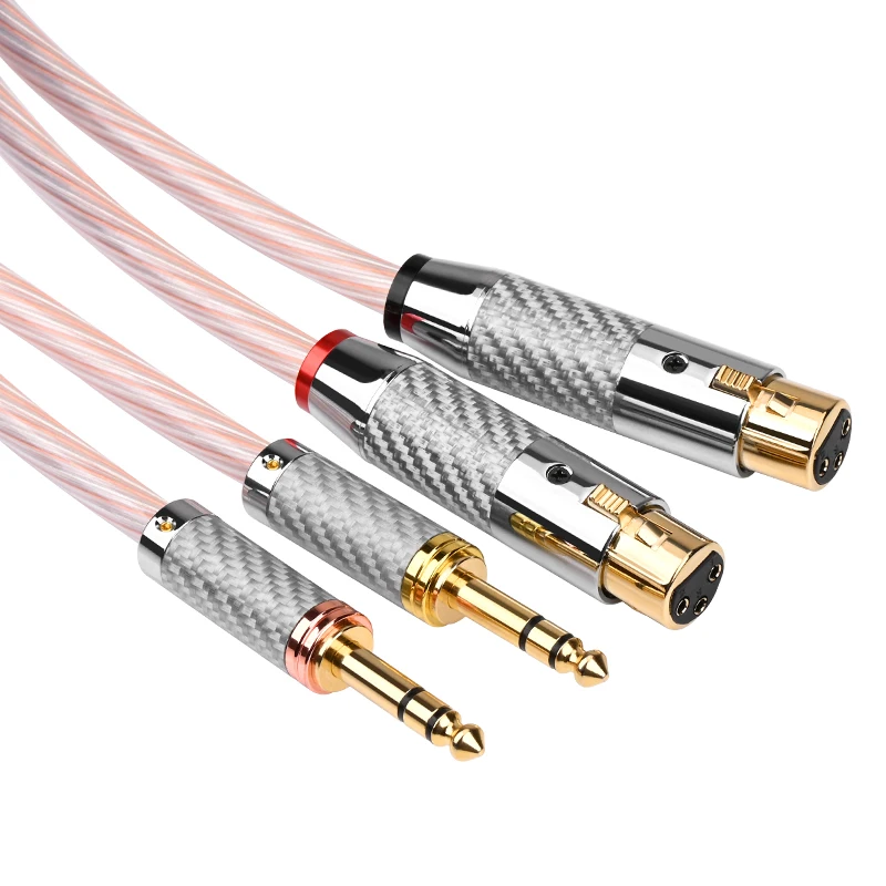 

HIFI 6.5mm TRS to XLR microphone cable OCC silver mixed xlr balance to 6.35mm mixer to connect power amplifier