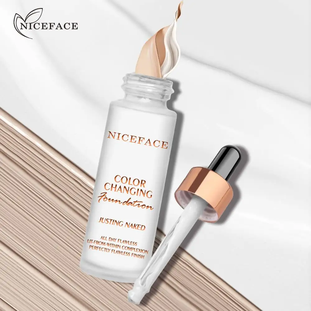

Hot Sale Color Changing waterproof Improved Elasticity Silky Natural Face Skin Liquid Foundation