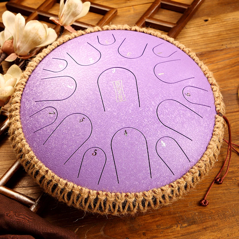 

13 inch 15 tone Drum Handheld Tank Drum Percussion Instrument Yoga Meditation Beginner hang drum, 8 colors