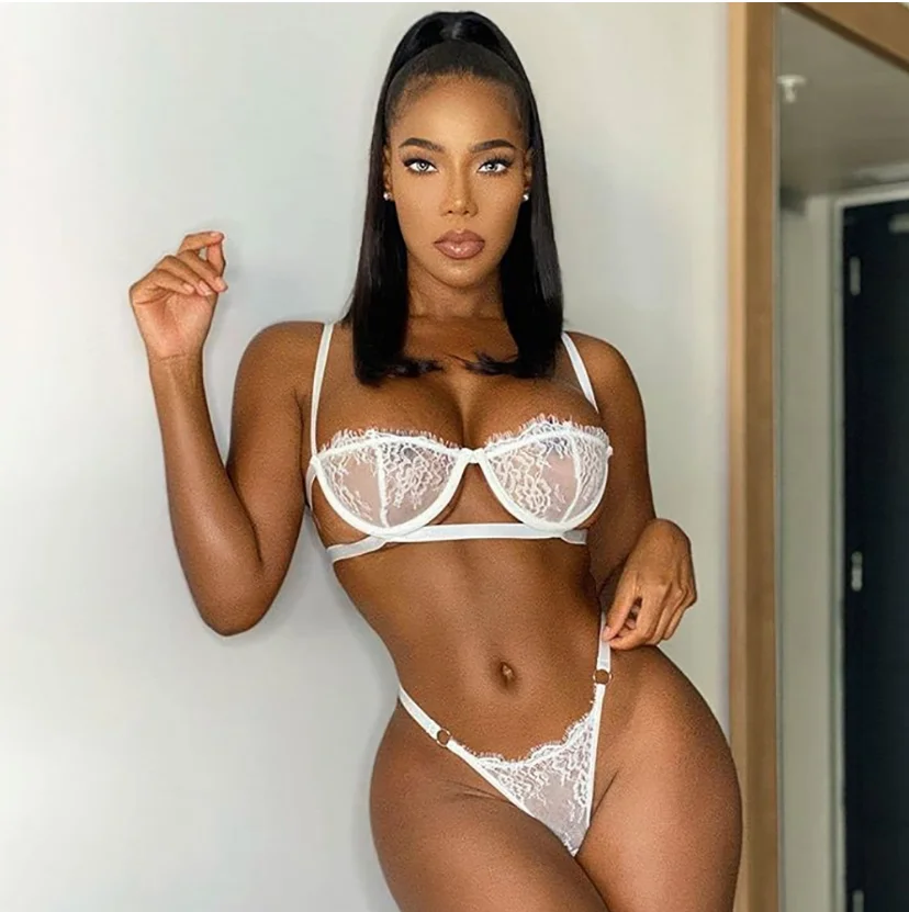 

Hot Sale See-through Lace Lingerie Two pieces Bralette set 10 colors
