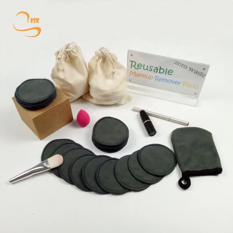 

3.15" Bamboo Charcoal 3Layers Reusable Makeup Pads Zero Waste Soft Facial Face Cleansing Pads
