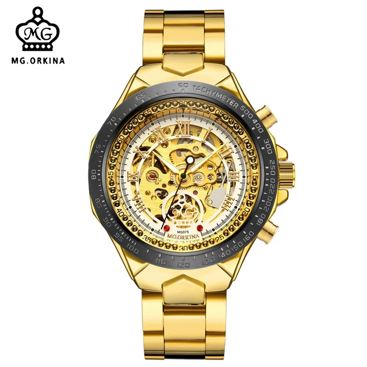 

MG.ORKINA Fashion Stainless Steel Automatic Movement Watch Business Mechanical Watches For Men