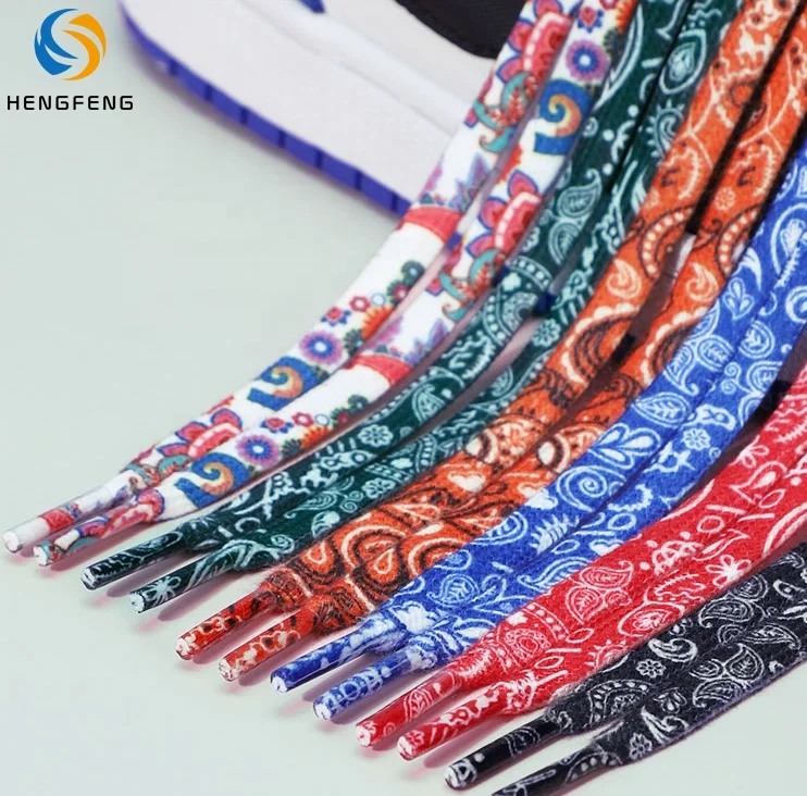 

New Fashion AJ shoe laces shoelaces print Printed lace Flat Polyester Cotton Shoelace, Picture show or customized