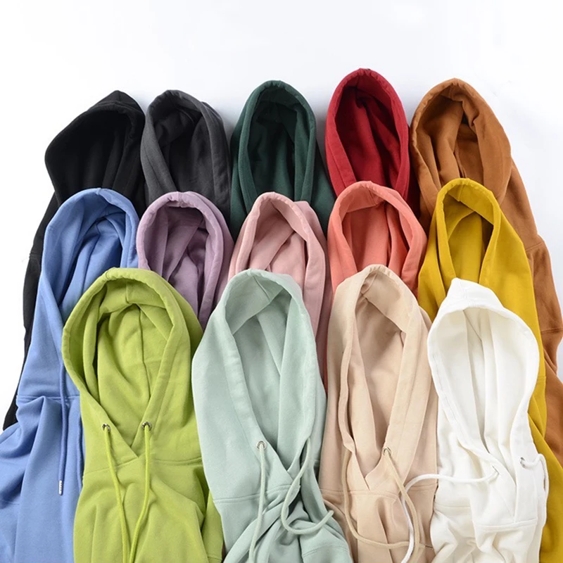 

New Fashion Aesthetic oversized Solid Color cotton hip hop men hoodies