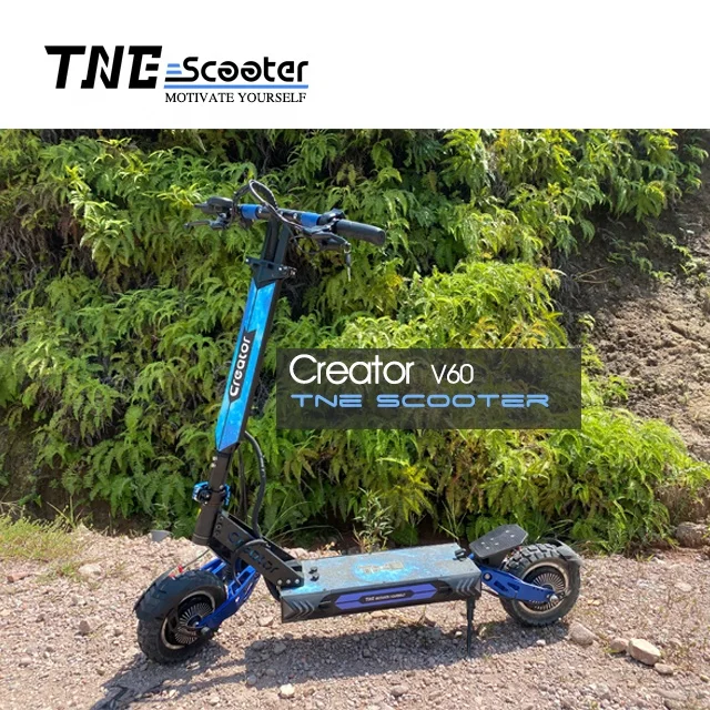 

2021 New 2000w 2400w 10inch 60v TNE portable scooter electric adult, Black with blue