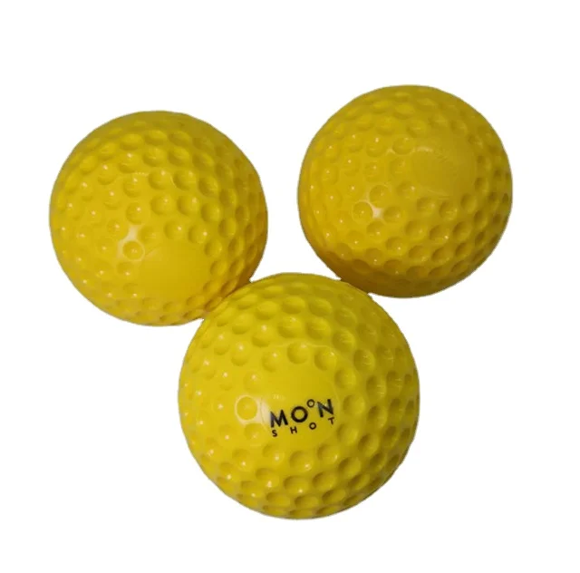 

high quality 9 inch 12 inch yellow dimpled pitching machine baseball balls softball balls, Yellow, black, green