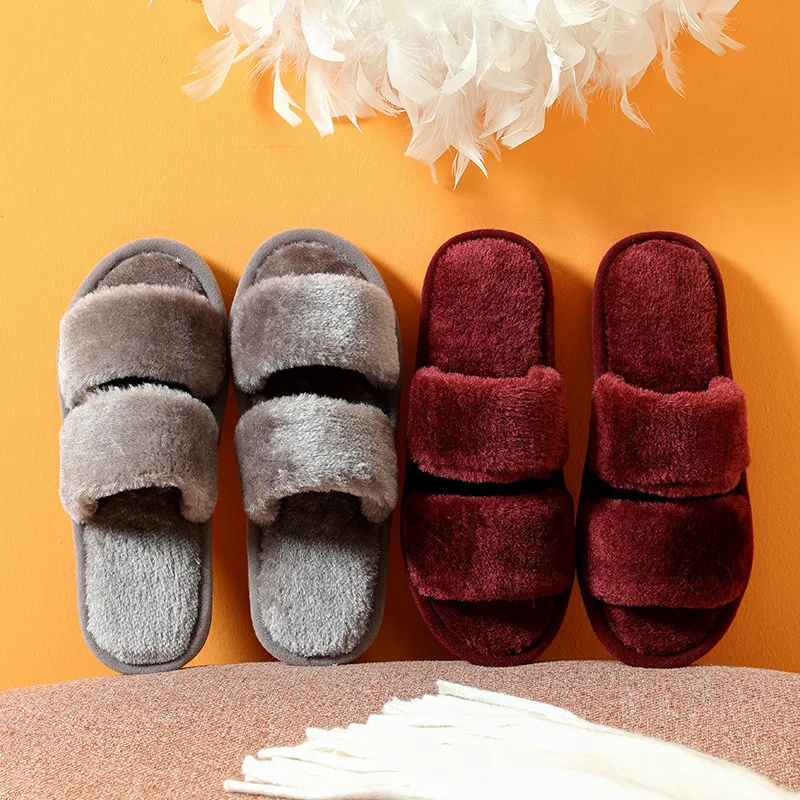 

Autumn And Winter Women'S Plush Slippers Fashion Trendy Cotton Sleepers Shoes Women Slipper