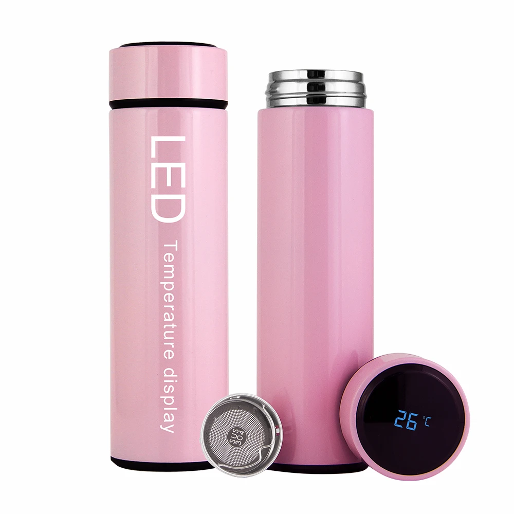 

Stainless steel bottle led lid vacuum bottle custom logo Smart water bottle, Customized color