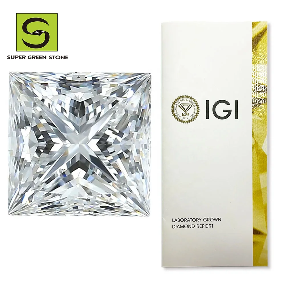 

SuperGS SGSD036 Cvd 1Carat Cost Fancy Yellow Flawless Loose Prices Princess Cut Created Lab Grown Diamonds