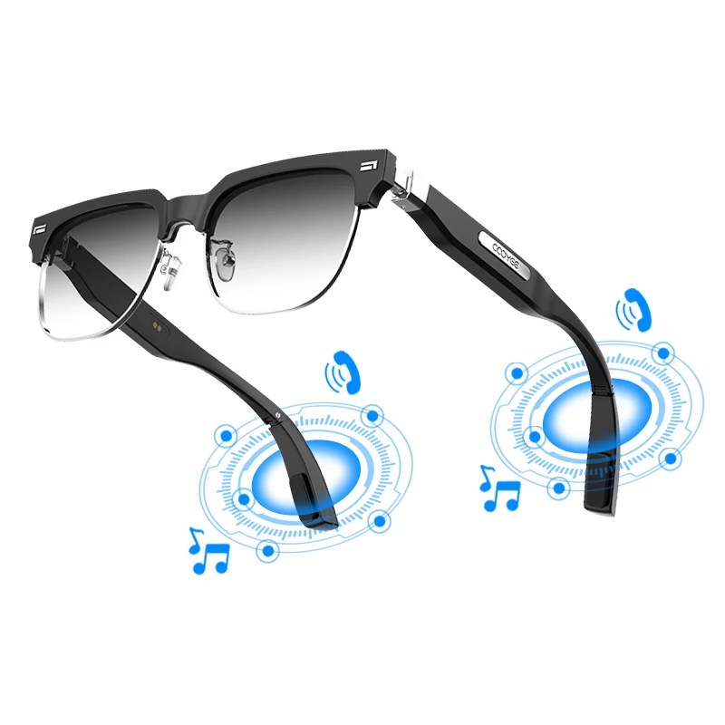 

Cooyee smart tws telephone bone conduction sunglasses headphone glasses wholesale wireless bluetooth 5.0 headset earphone