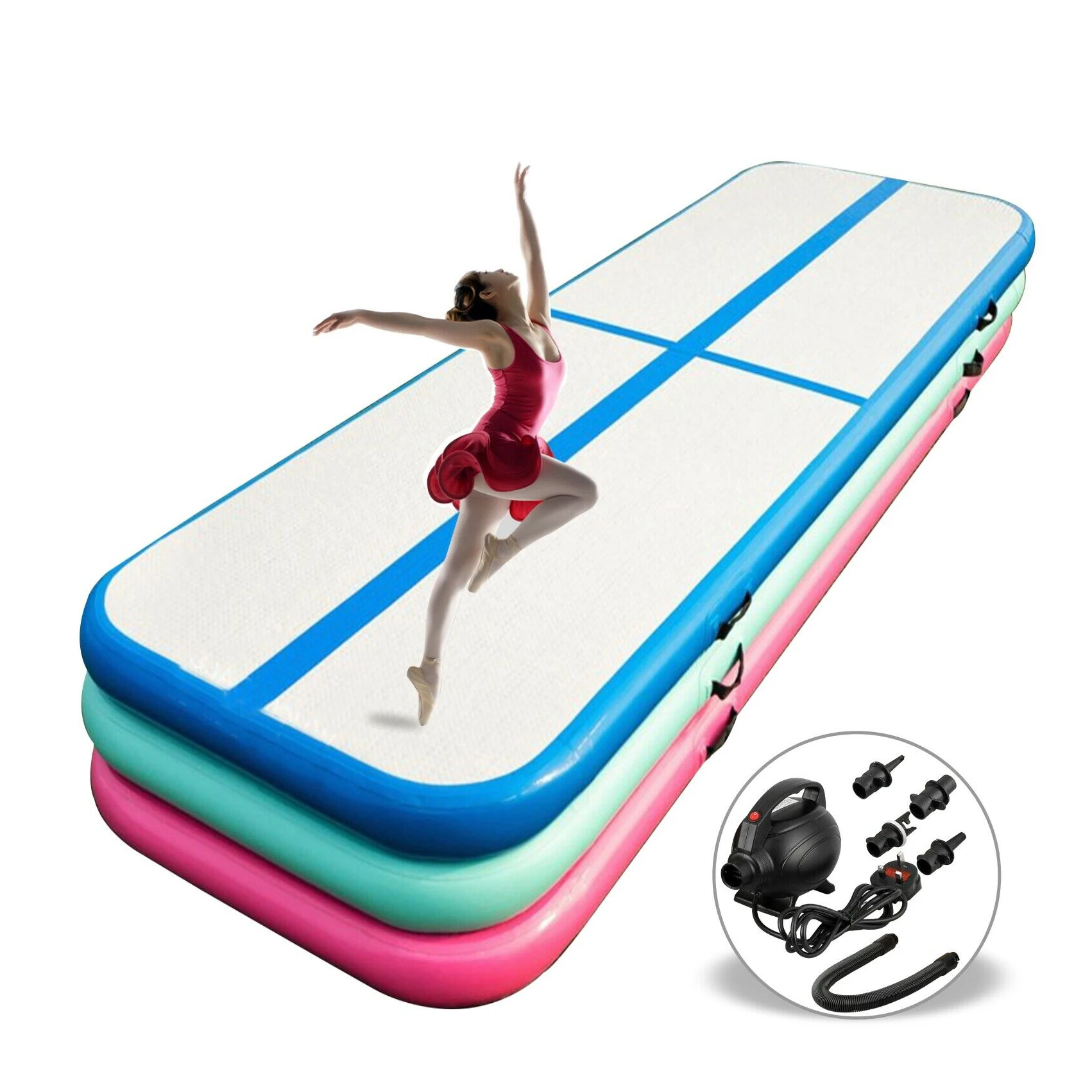 

Hot sale Cost-effective inflatable Air Track Gymnastics Tumbling Mat for sale, Pink/blue/gray or customized