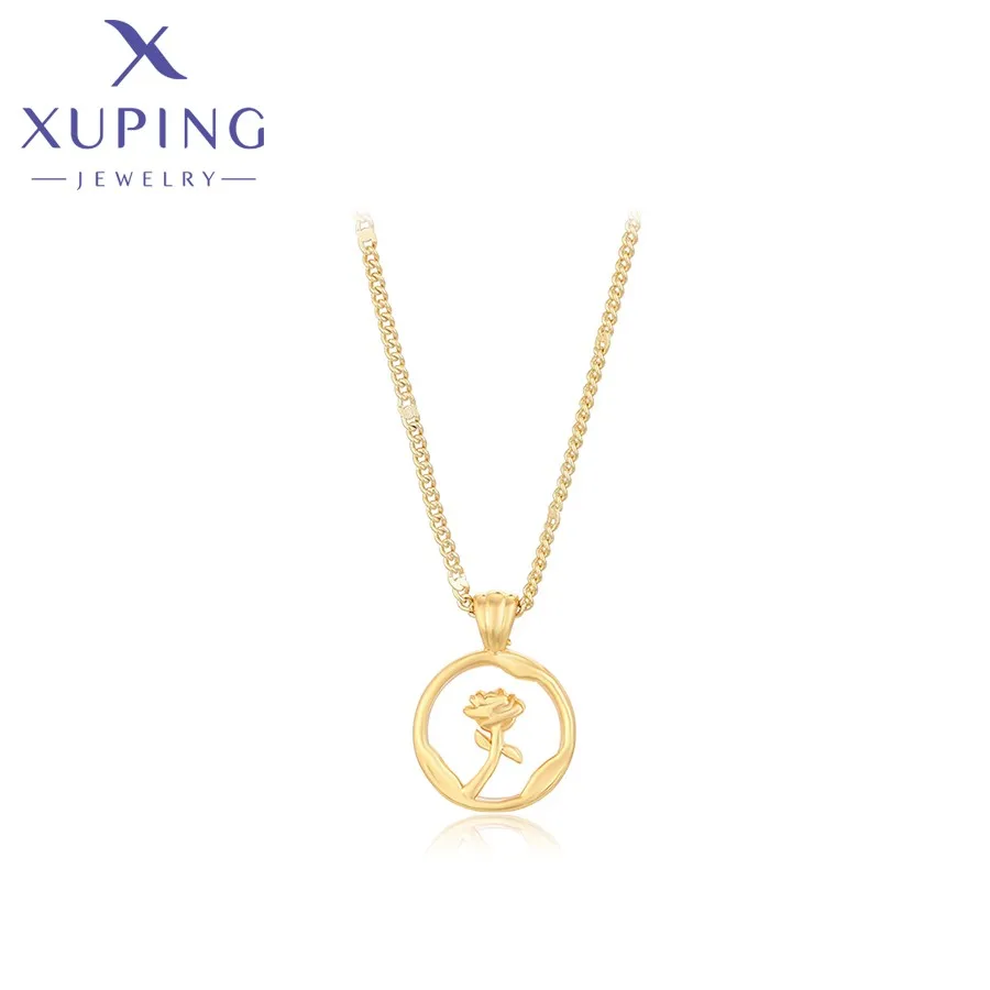 

necklace-01768 Xuping jewelry Exquisite Fashion Diamond 14k Gold Rose Style Jewelry Necklace Festival Gift Ladies Necklace