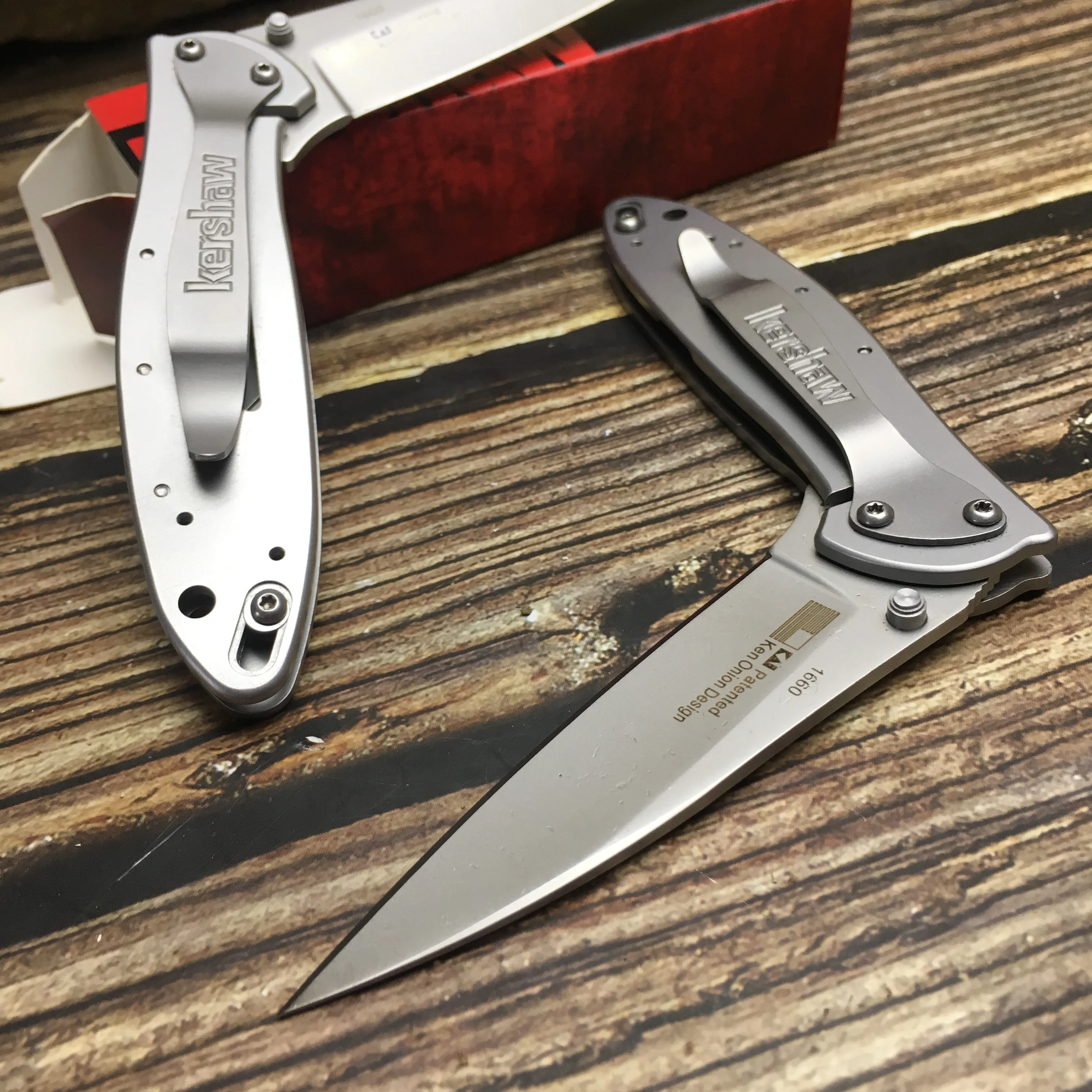 
Kershaw 1660 leek all steel handle 8CR13MOV stainless steel blade outdoor camping outdoor survival hunting fishing folding knife 