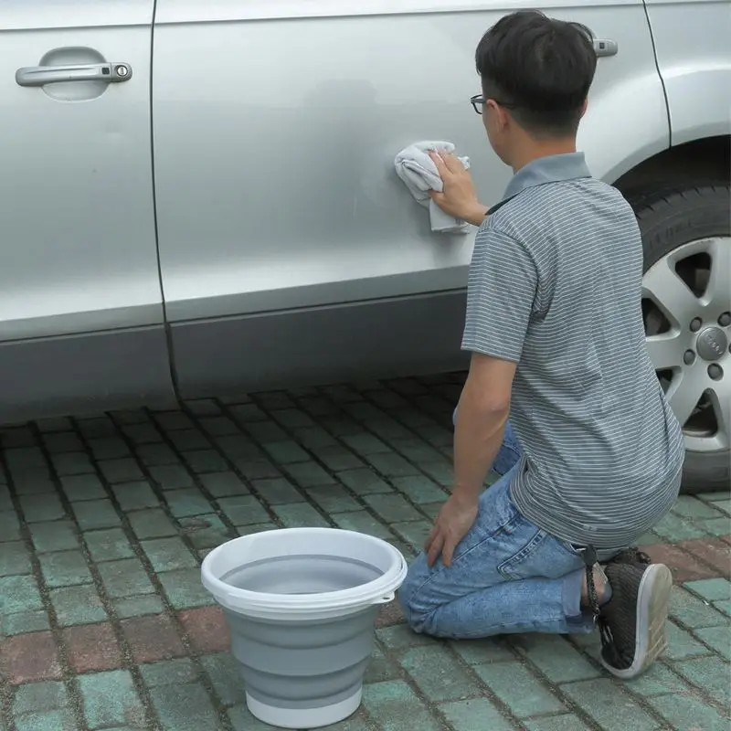 

Custom 500D PVC Portable Folding Water Bucket Outdoor Wash Basin Fishing bucket