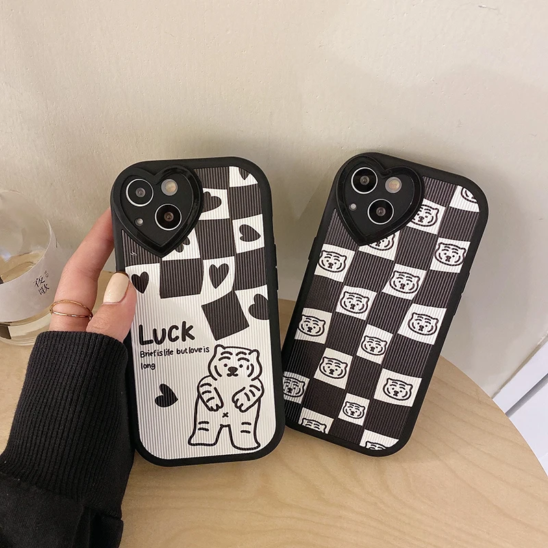 

Mobile phone case with print pattern, camera, heart-shaped mobile phone case for iphone 13 12 11 pro xs max xr 7/8 plus, Multi-color, can be customized