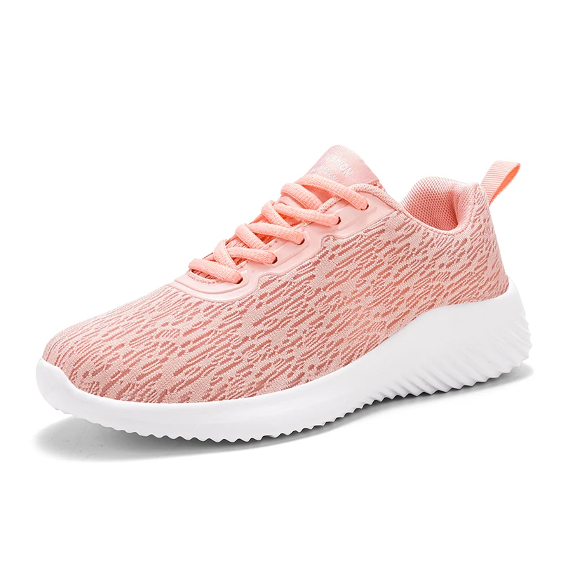 

Large Size Women Breathable Mesh Sneakers Casual Walking Shoes, Pink/grey+luna/black+white