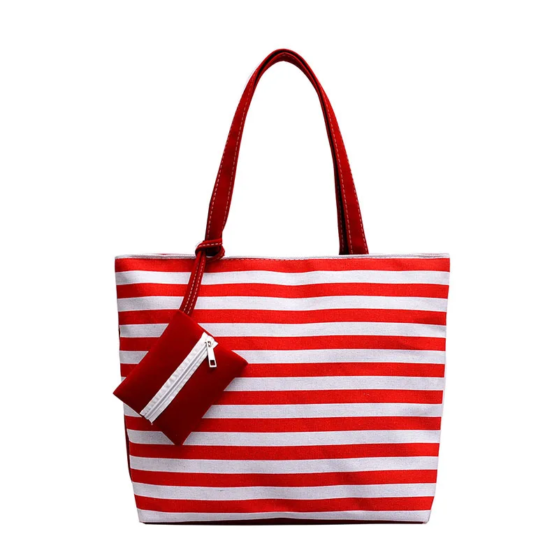 

2020 Newest causal canvas shoulder bag beach holiday durable tote purse woman handbag for girls, Stock/customization
