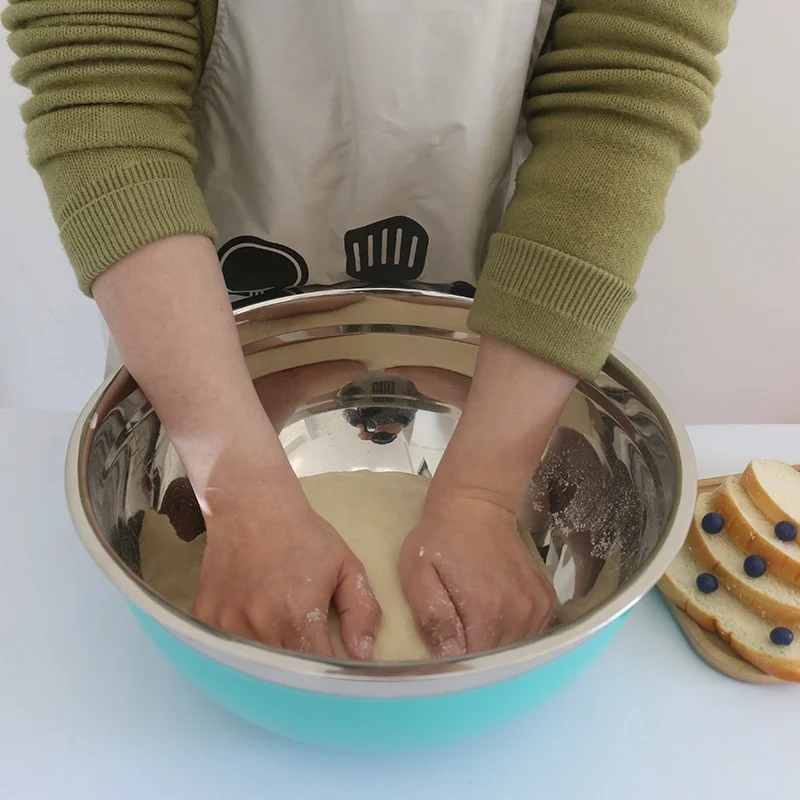 

Hot sell customization steel mixing bowl kitchenware stainless steel mixing salad bowl set without lip