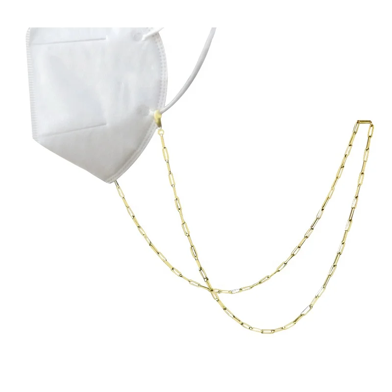 

British Style facemask glasses accessory unisex holder brass gold chain face masking chain men and women, Muliti colors