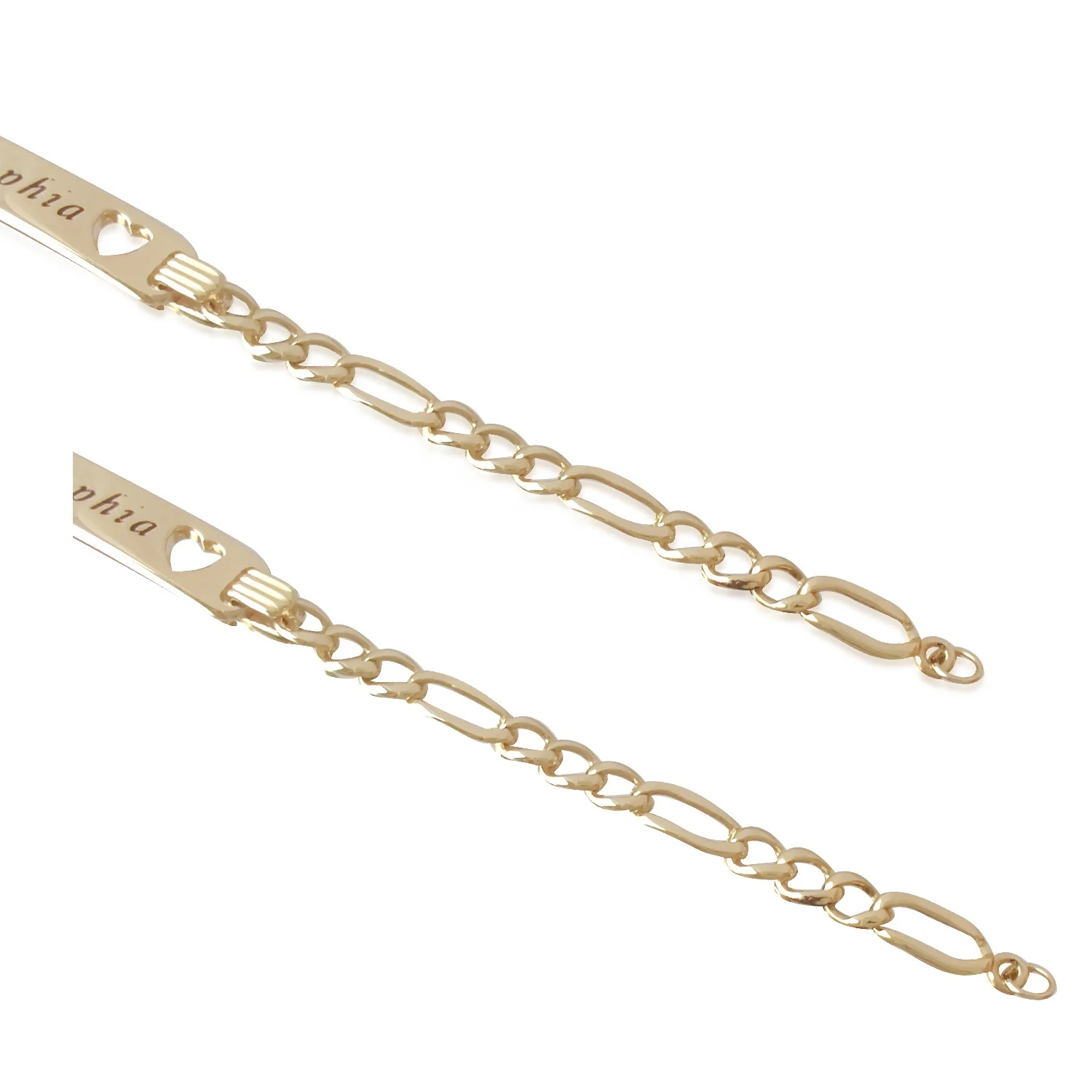 

Heavy Italian Solid 14K Gold 3.5MM Chains Filled Figaro Chain Bracelet, Yellow gold