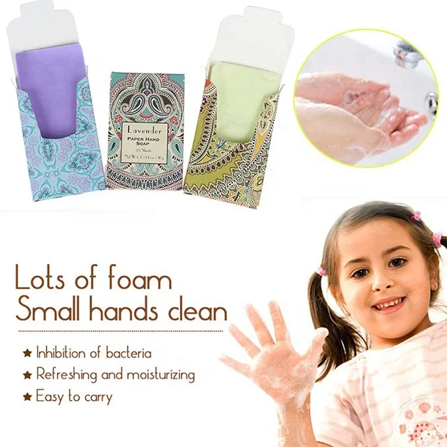 
Hot sell travel supplies portable disposable hand washing mini sheet paper soap 