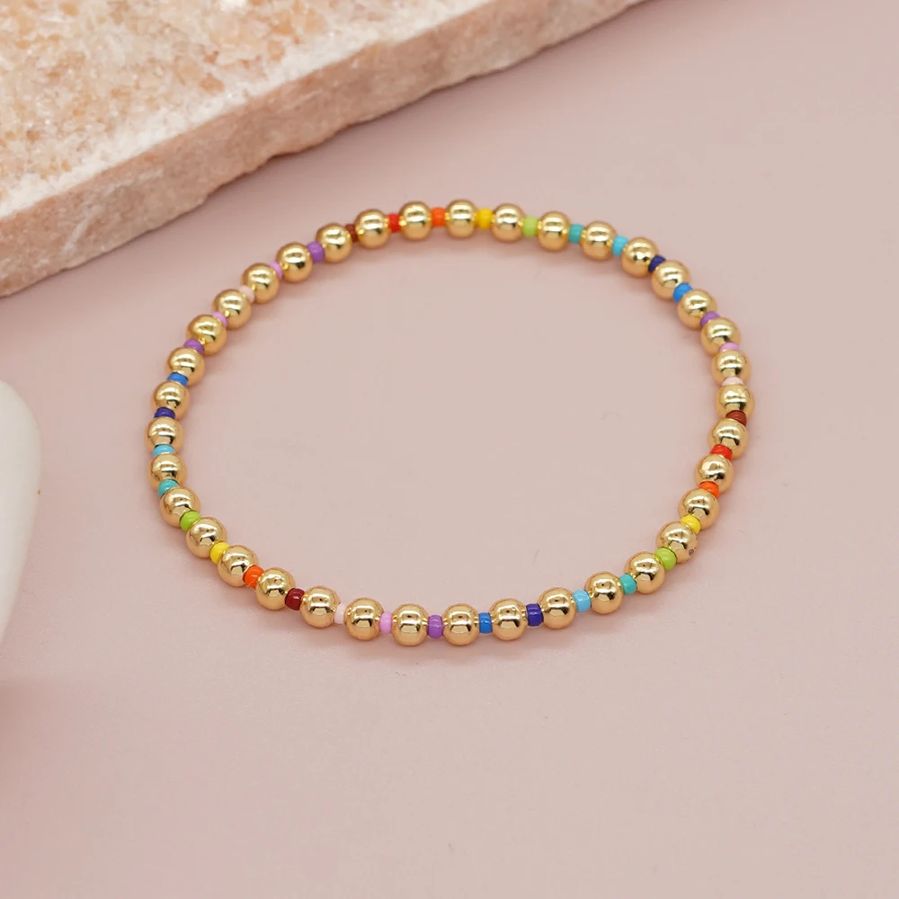 

Go2boho Elastic Stretch Beads Bracelets Handmade Fashion Jewelry Multicolor Circle Stacking Surfer Beach Trendy For Women Men