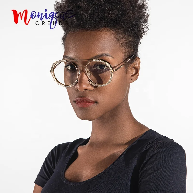

2020 Shape Luxury Diamond Rhinestone Women Sunglasses Round Party Men Ladies New Arrival Glasses gafas de sol mujer