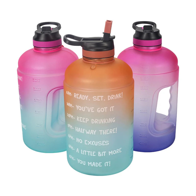

BPA Free 2.2L Half Gallon Plastic Leak Proof Reusable Sports Bottle Water Bottle Wattle Jug With Straw, Oem