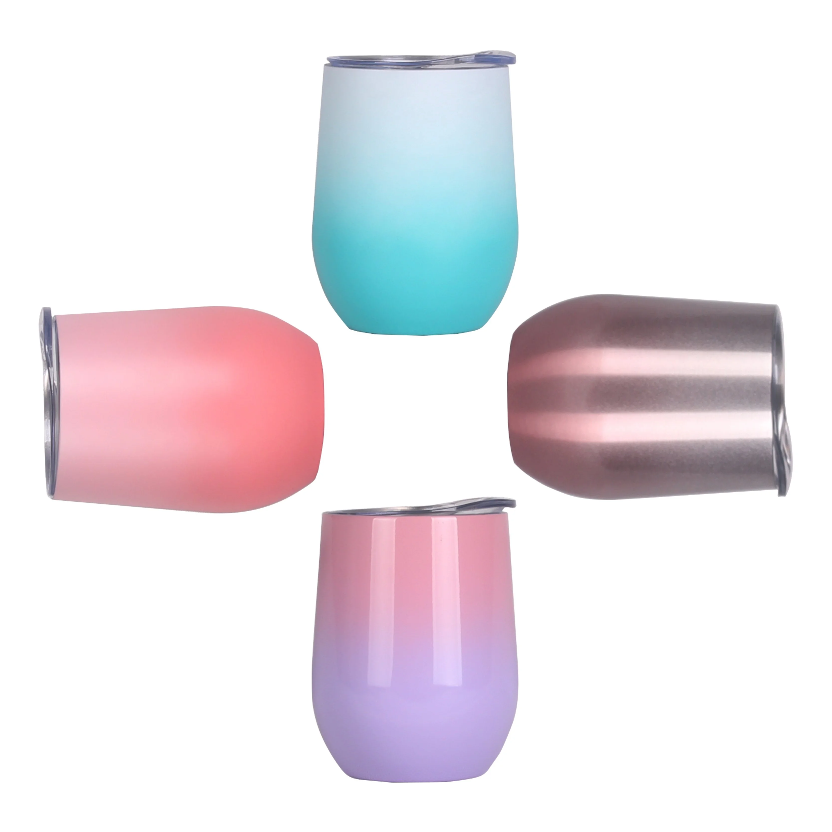 

Sublimation blanks 12Oz Stemless Wine Glasses Stainless Steel Wine Glasses Thermal Double Wall Wine Glass Cup, Customized color