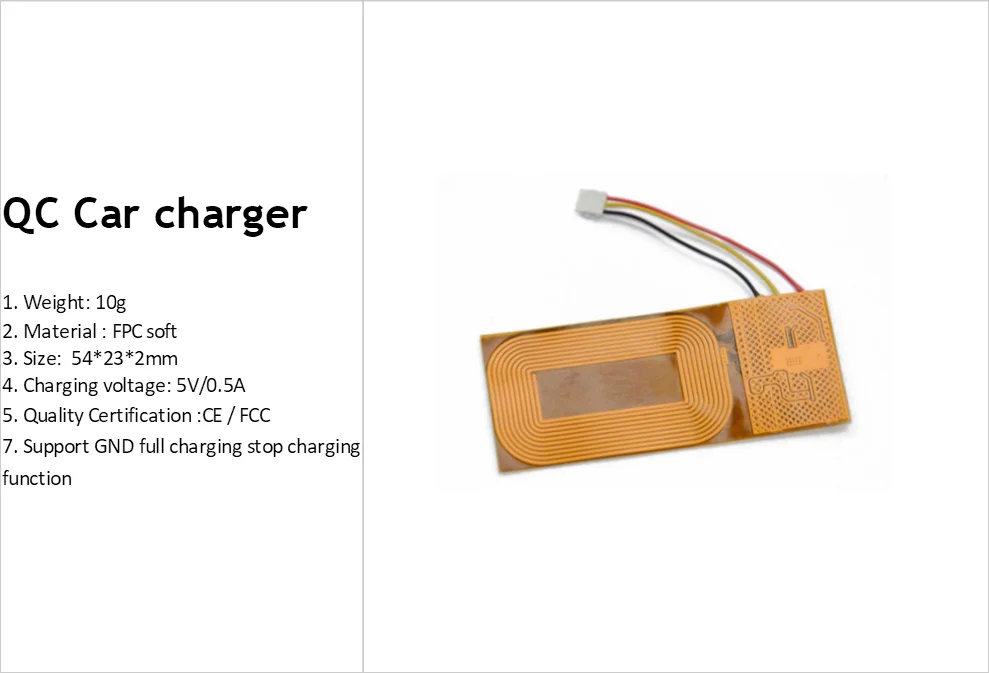 OEM ODM FPC qi wireless charging receiver 500mah power output