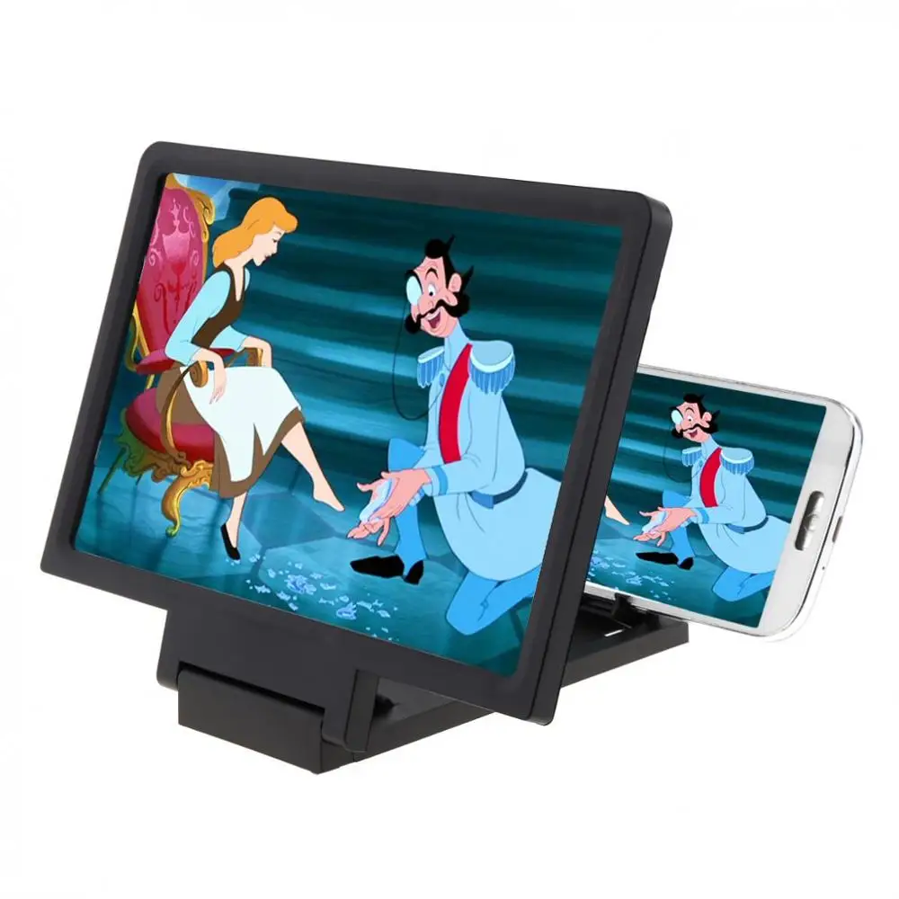 
Simple, Generous Cell Phone Screen Magnifier 3D HD Movie Video Amplifier With Foldable Holder Stand 