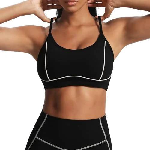 中等支撑交叉背with Removable Bra Pads Sports Bra