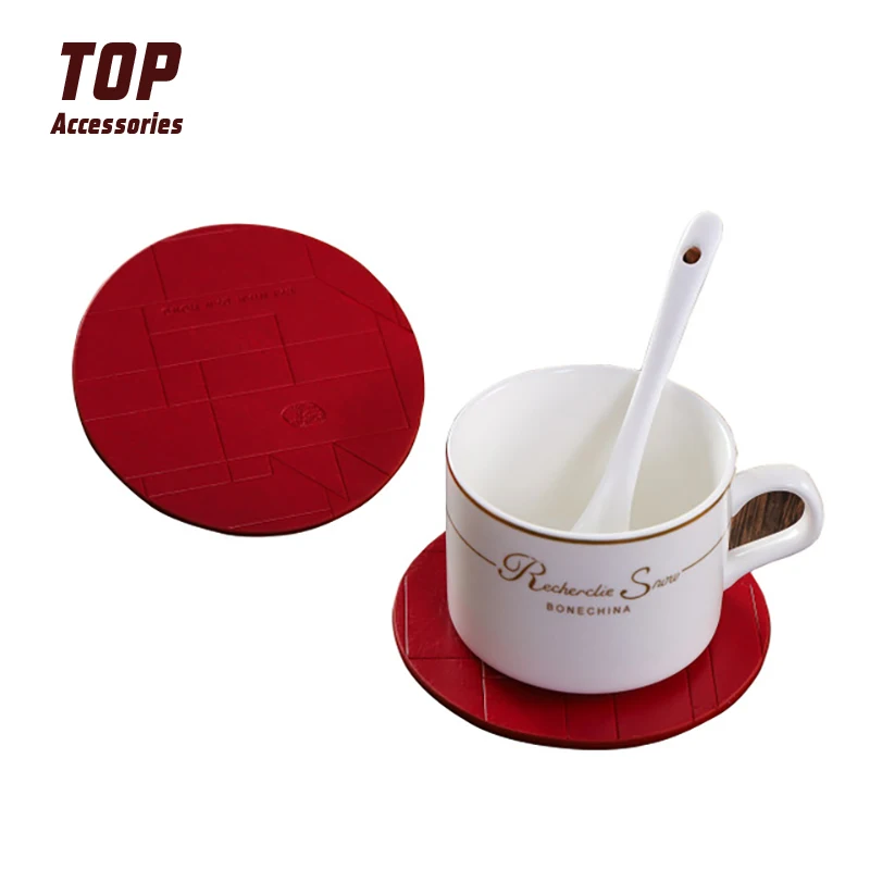 

High Quality Custom Logo Pu Leather Coaster Blank Drink Coasters